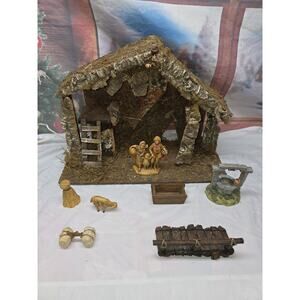 Fontanini Nativity Scene w/ Light Up Creche Roman Inc. Figures 8 Pieces Italy